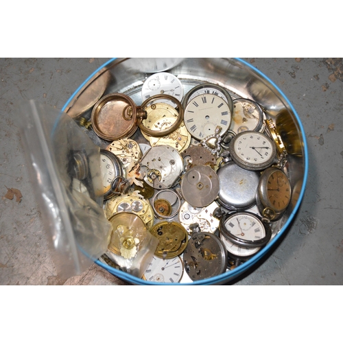 355 - TIn of pocket watch parts