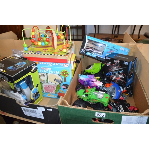 202 - 2 boxes of toys