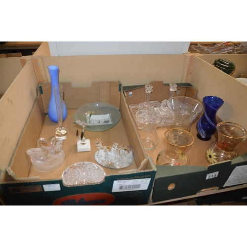 215 - 2 boxes of glassware