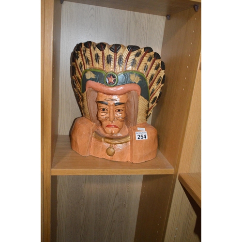 254 - Carved indian bust