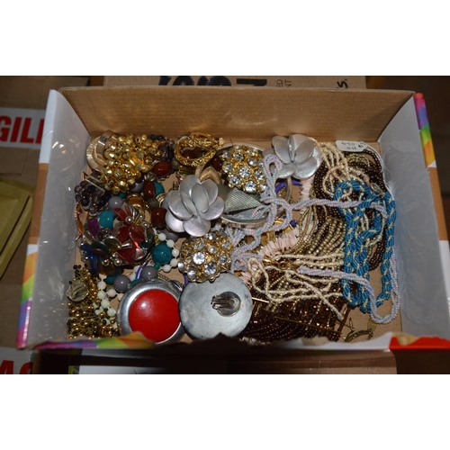 256 - Box of costume jewellery