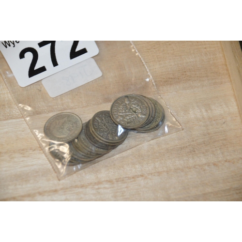 272 - 16 x silver 3d coins