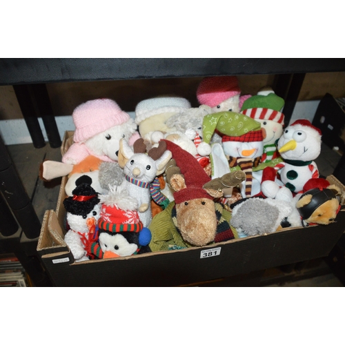 381 - Box of soft toys