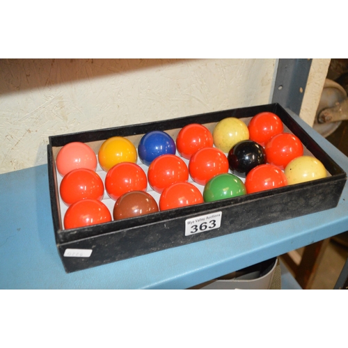 363 - Set of snooker balls