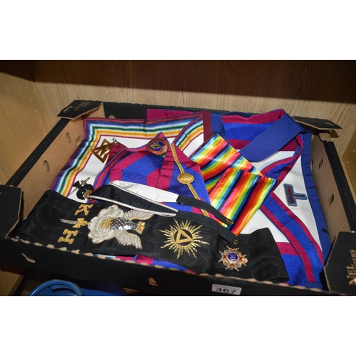 367 - Box of masonic regalia