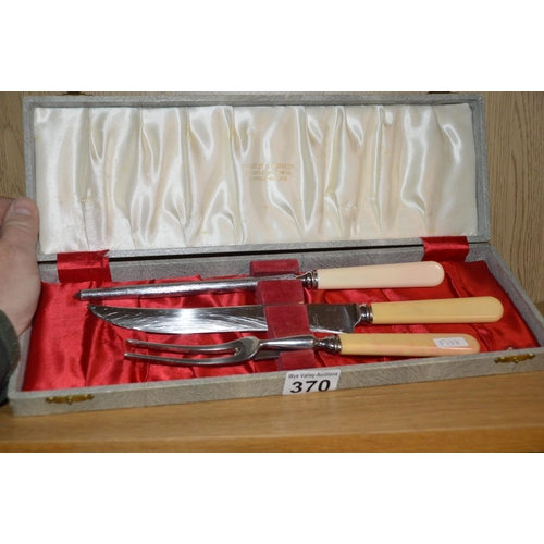 370 - Cased carving set