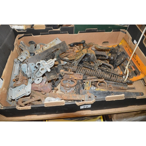 77 - Box of door furniture etc