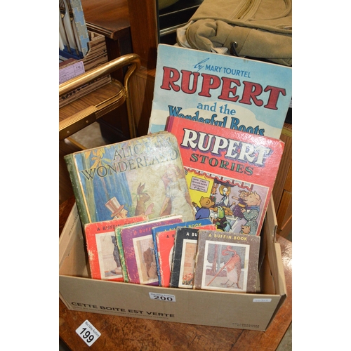 200 - Box of vintage kids books, inc Rupert