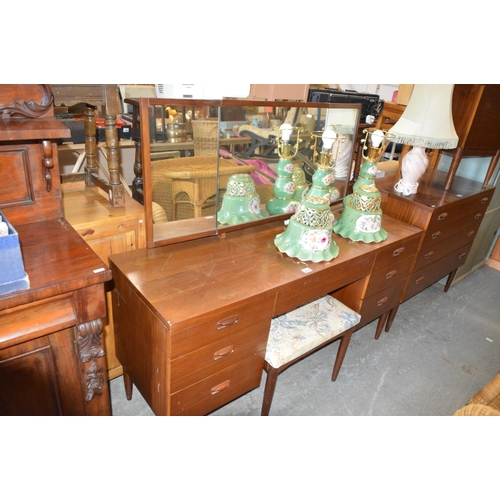 235 - Mid-century dressing table & stool