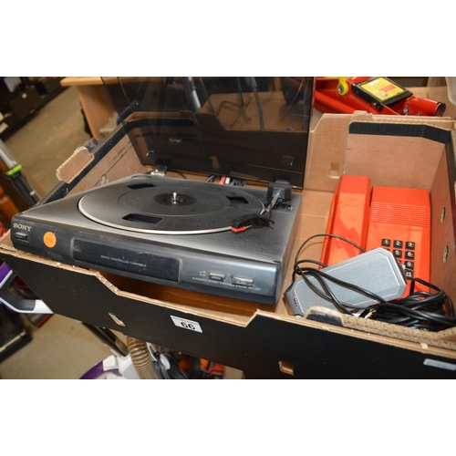 66 - Sony turntable & other items