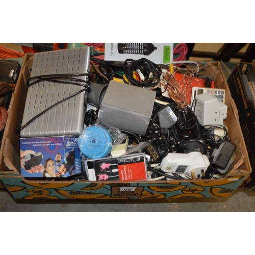 69 - Box of misc electrical items