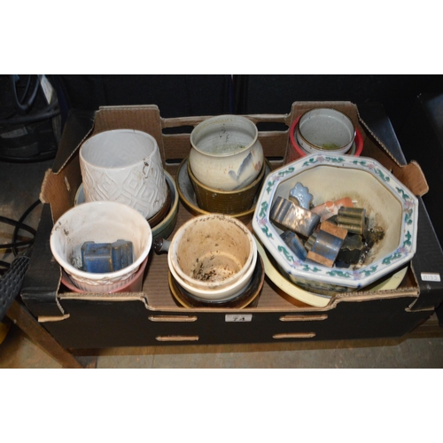 74 - Box of pots etc