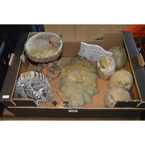 76 - Box of garden ornaments