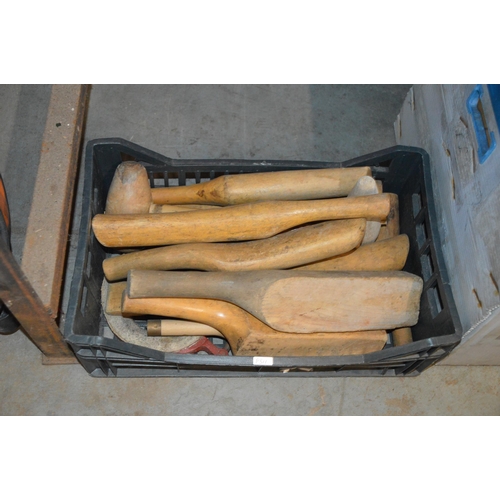 95 - Crate of wooden forming tools