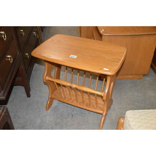 217 - Ercol magazine rack table