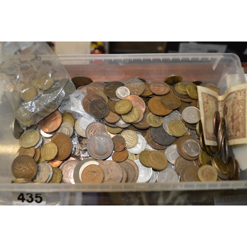 436 - Bin of mixed coins