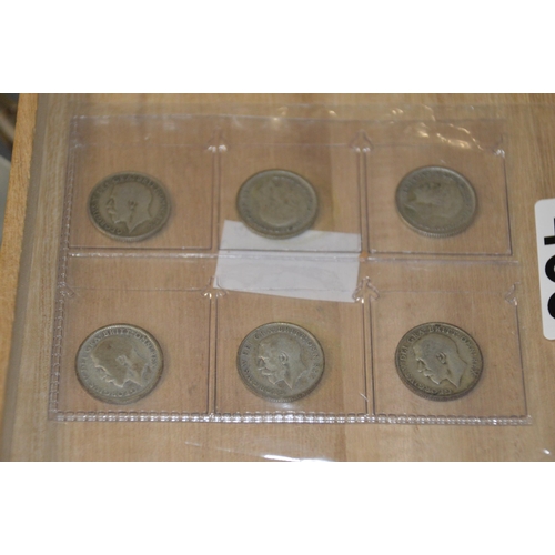 438 - 6 x George V silver 6d's