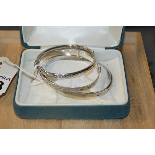 448 - 3 x silver bangles