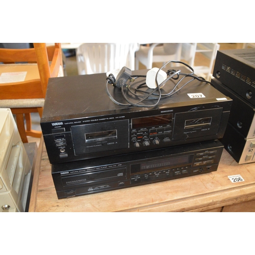 207 - Yamaha cassette deck & cd player