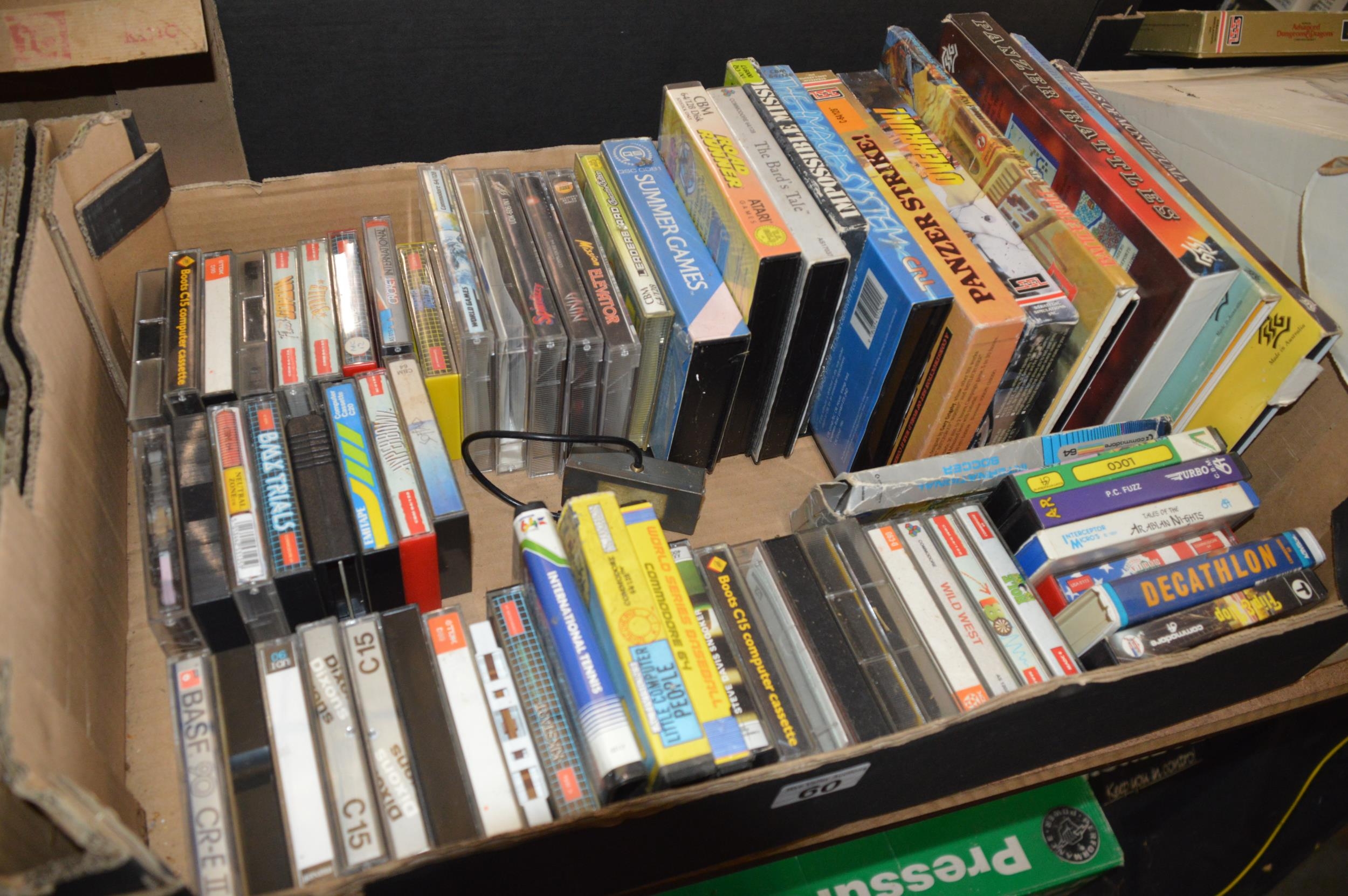 Box of vintage computer games