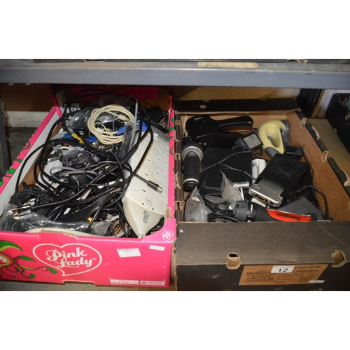 12 - 2 boxes of misc electricals