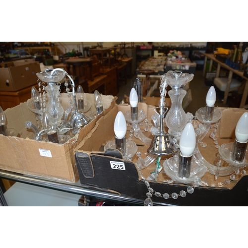 225 - 2 glass chandeliers