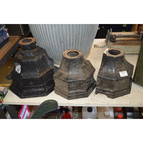 85 - 3 cast iron rainwater hoppers