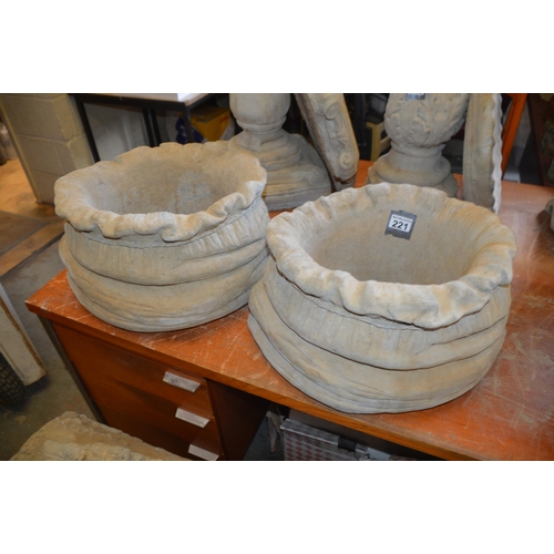 221 - Pair of sack planters