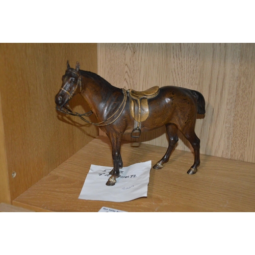 402 - Cold painted bronze horse, stamped 