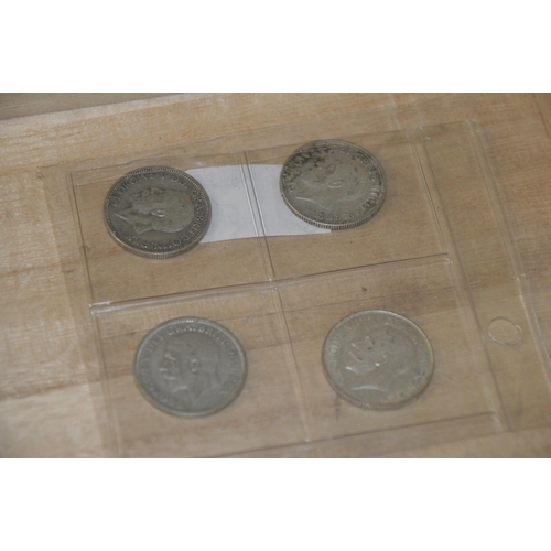 439 - Coins - 4 x George V silver shillings,