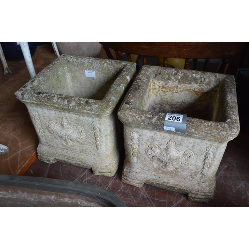 206 - pair of square planters