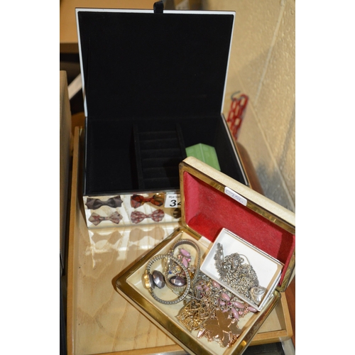 342 - 2 jewellery boxes & contents