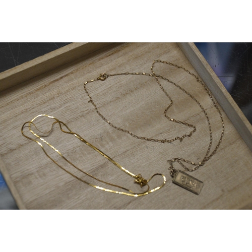 344 - 2 x 9ct gold chains