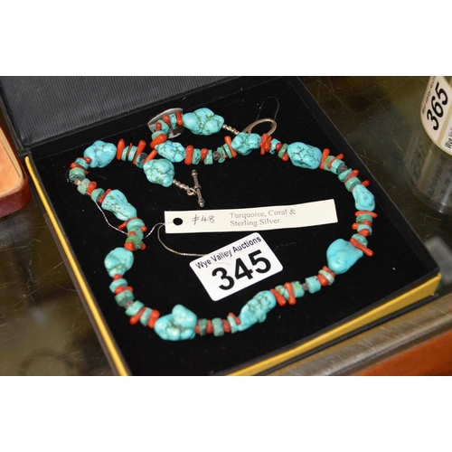 345 - coral & turquoise necklace