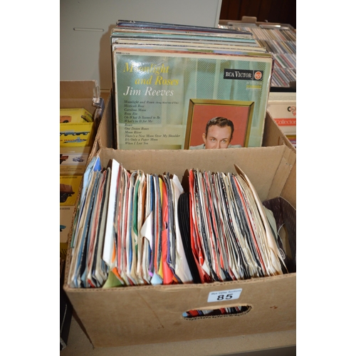 85 - box of records, LPs & 45s