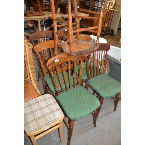 166 - 7 assorted chairs