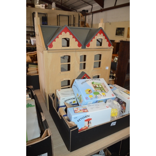 221 - dolls house & furniture