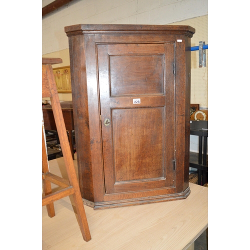 228 - oak corner cupboard