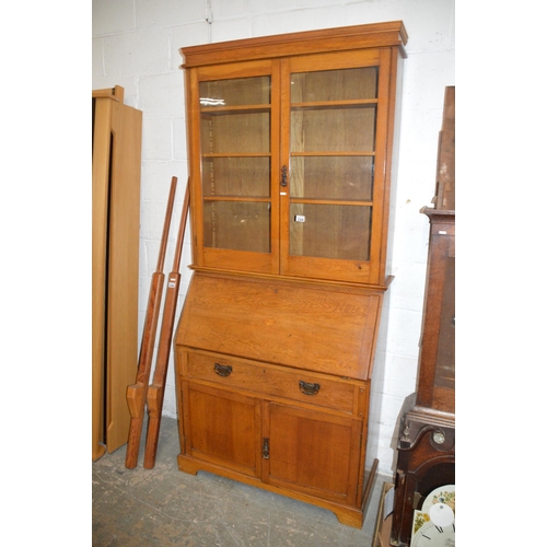 244 - oak bureau bookcase