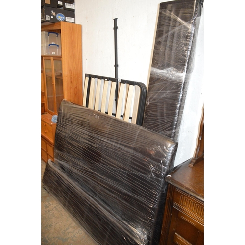 256 - leather dbl bed frame