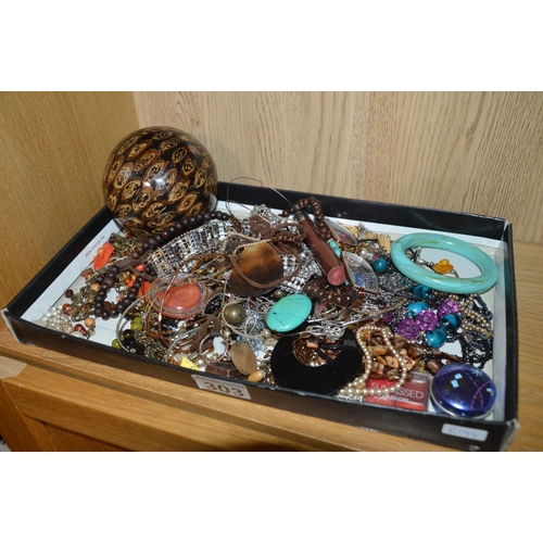 303 - tray of costume jewellery