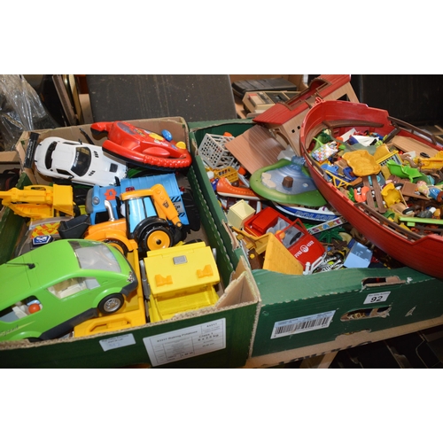 92 - 2 boxes of toys