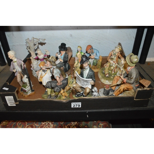 279 - box of capo di monte stile figures