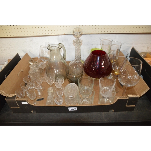 287 - box of glassware