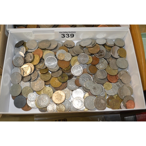 339 - tray of coins