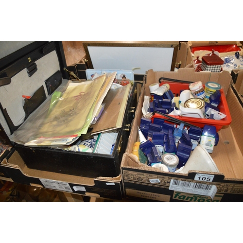 105 - 2 boxes of paint/art items