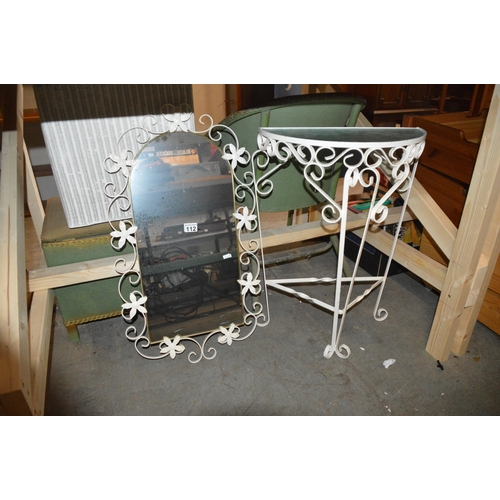 112 - metal mirror & table