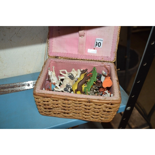 390 - basket of toy animals