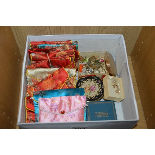 402 - box of costume jewellery etc