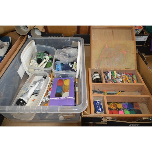 113 - 2 boxes of art materials etc